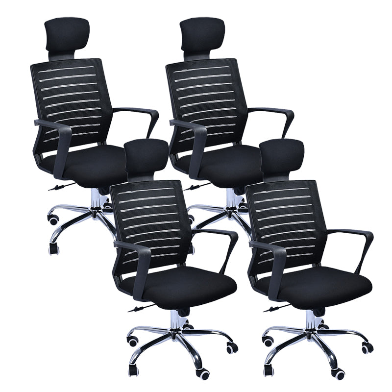 Contemporary Swivel Chair Microfiber Task Arm Chair with Wheels