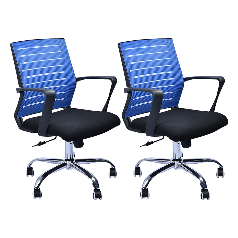 Contemporary Swivel Chair Microfiber Task Arm Chair with Wheels