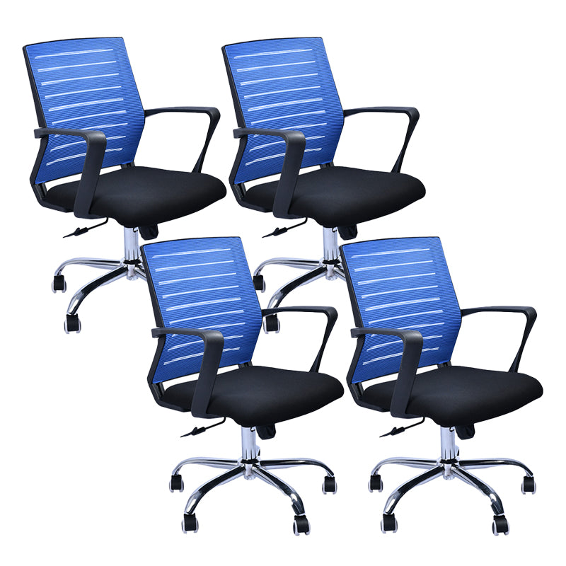 Contemporary Swivel Chair Microfiber Task Arm Chair with Wheels