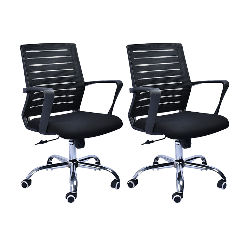 Contemporary Swivel Chair Microfiber Task Arm Chair with Wheels