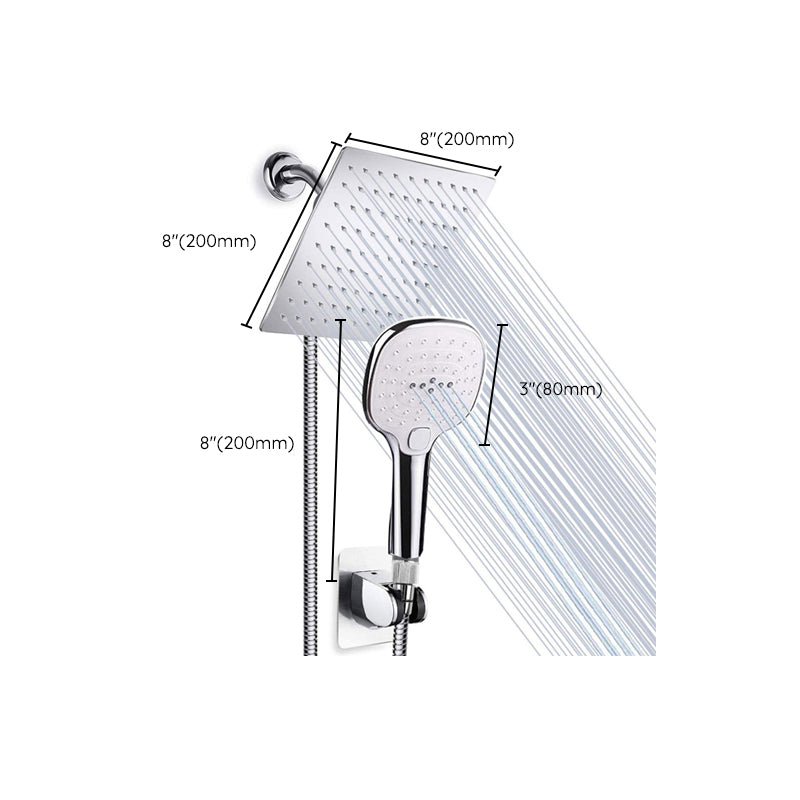 Traditional Dual Shower Head Square Wall Mounted Dual Shower