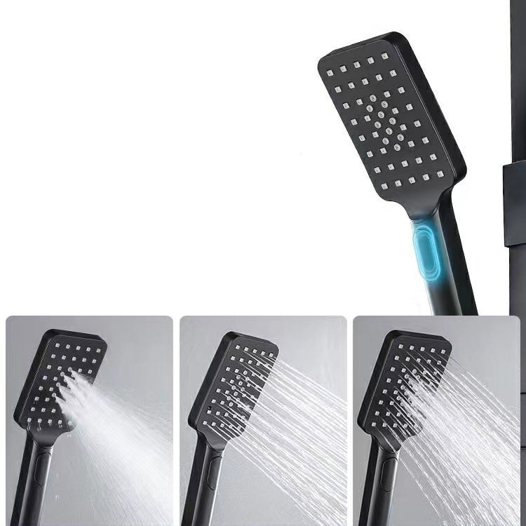 Square Metal Shower System Volume Control Dual Shower Head Shower Faucet with Shower Arm