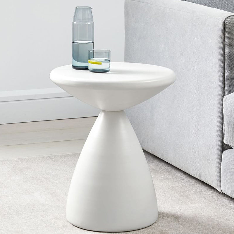Living Room Side Table Mid-Century Round Pedestal Iron End Table