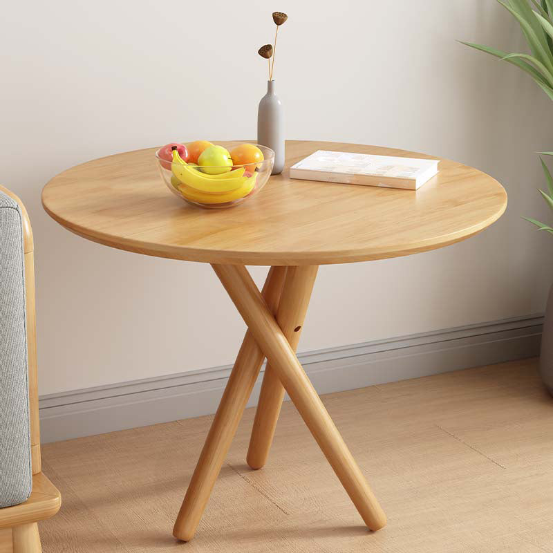 Side Table Solid Wood 3 Legs Round Nordic Living Room End Table
