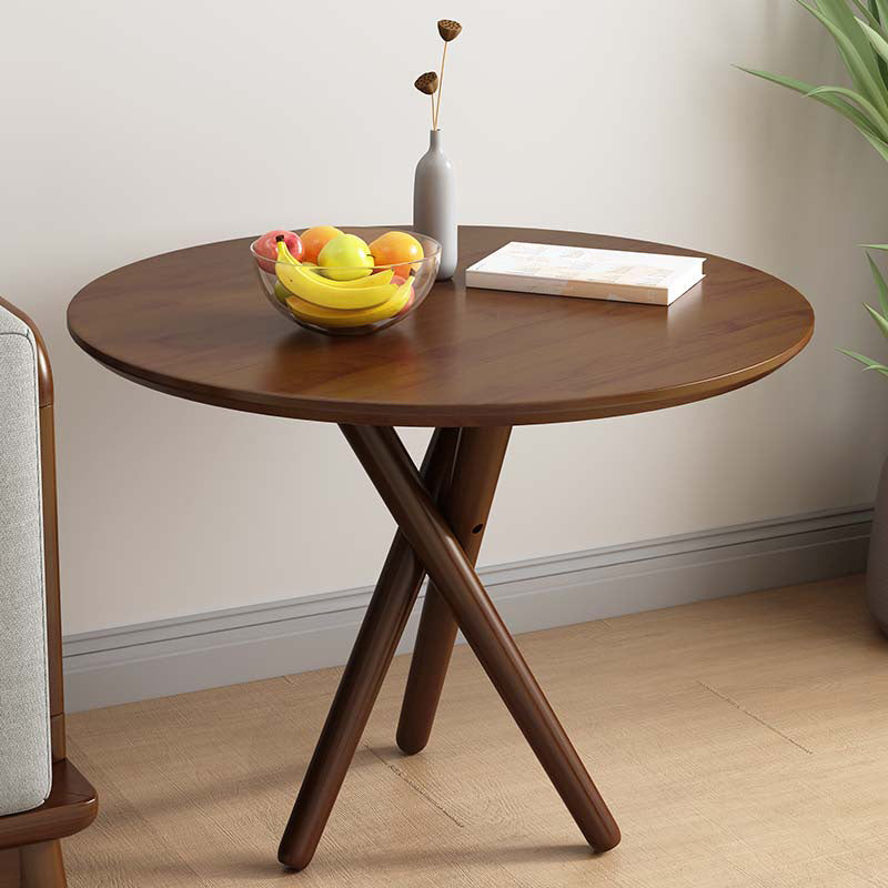 Side Table Solid Wood 3 Legs Round Nordic Living Room End Table
