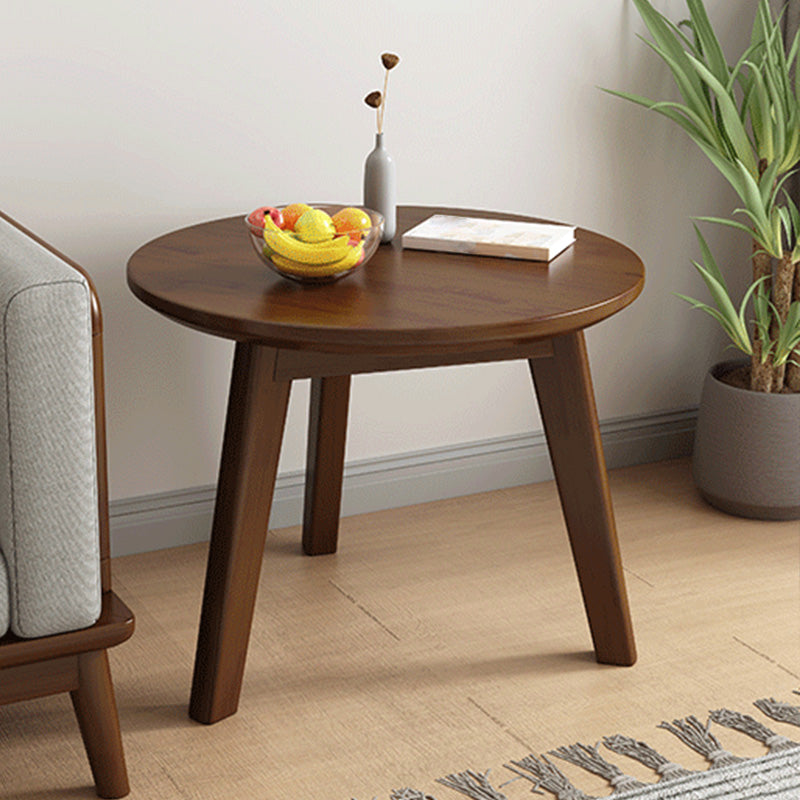 Side Table Solid Wood 3 Legs Round Nordic Living Room End Table