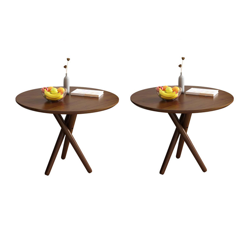 Side Table Solid Wood 3 Legs Round Nordic Living Room End Table