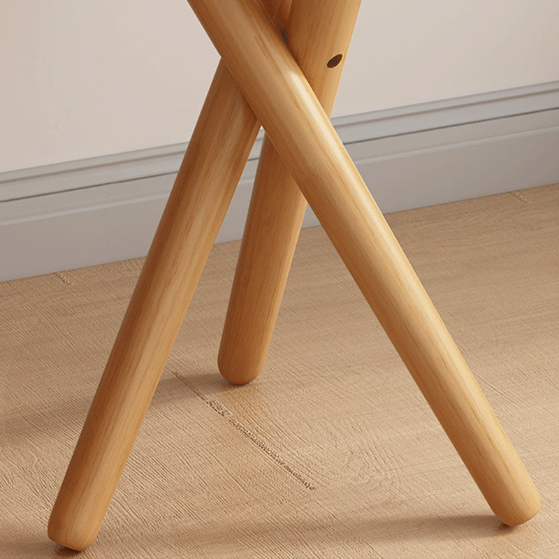 Side Table Solid Wood 3 Legs Round Nordic Living Room End Table