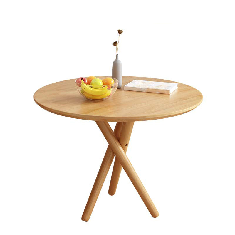 Side Table Solid Wood 3 Legs Round Nordic Living Room End Table