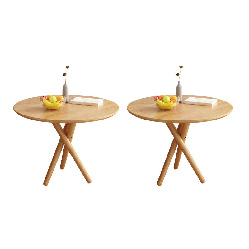 Side Table Solid Wood 3 Legs Round Nordic Living Room End Table