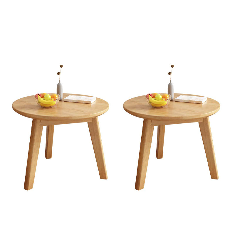 Side Table Solid Wood 3 Legs Round Nordic Living Room End Table