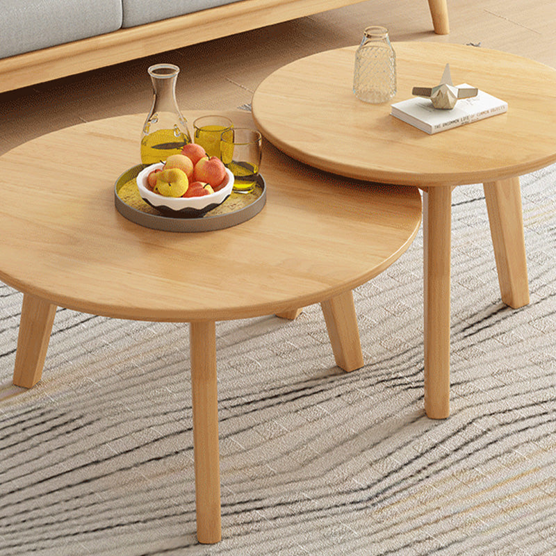Side Table Solid Wood 3 Legs Round Nordic Living Room End Table