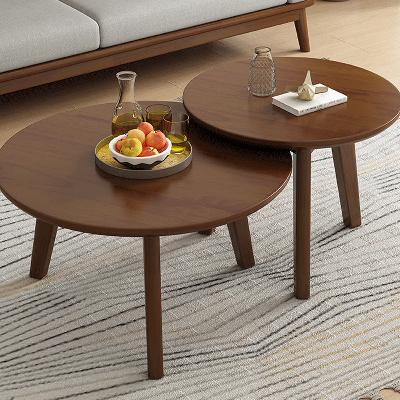 Side Table Solid Wood 3 Legs Round Nordic Living Room End Table