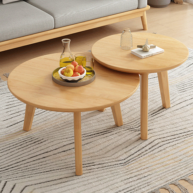Side Table Solid Wood 3 Legs Round Nordic Living Room End Table