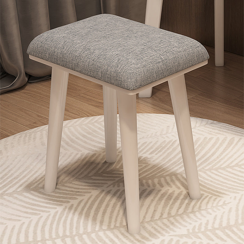 Contemporary Solid Wood Dressing Table Stool Set 1 Drawer Make-up Vanity