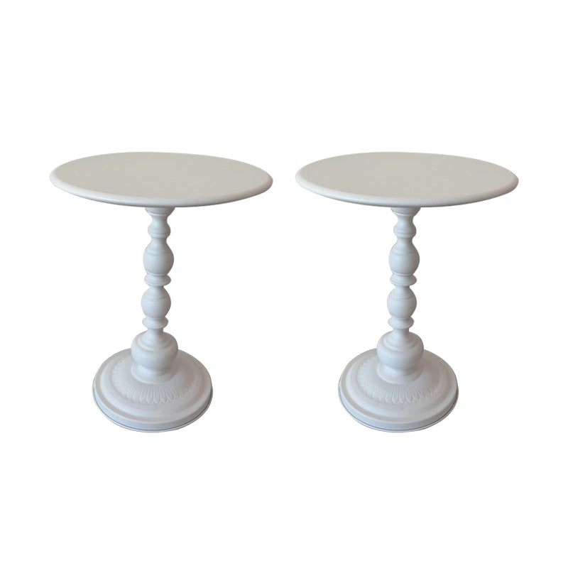Side Table Metal Pedestal Table Round Mid-Century Living Room