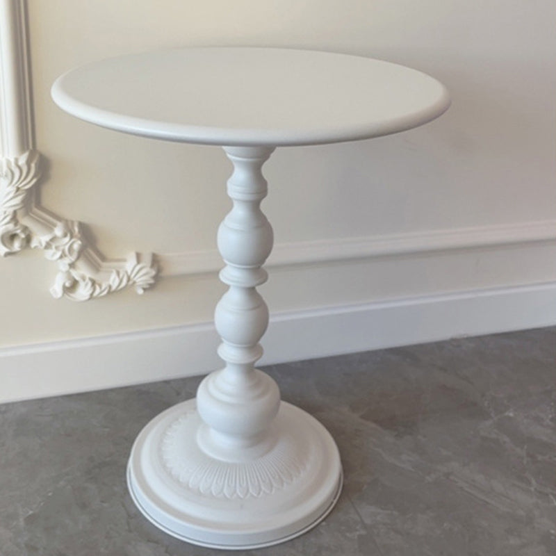 Side Table Metal Pedestal Table Round Mid-Century Living Room