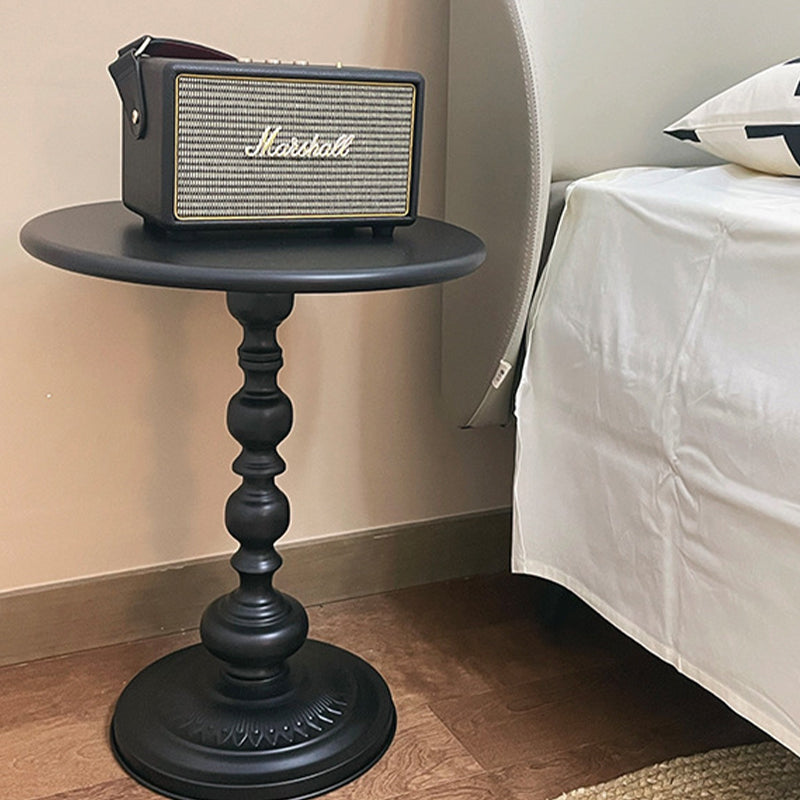 Side Table Metal Pedestal Table Round Mid-Century Living Room