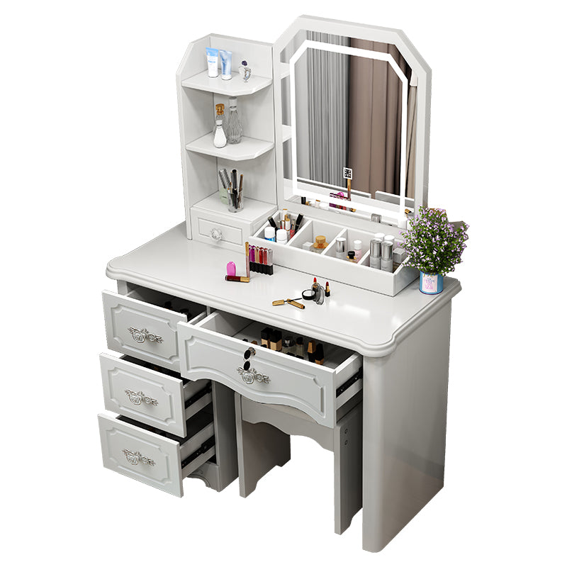 Make-up Vanity Standing Wooden 5-Drawers Mirror Contemporary