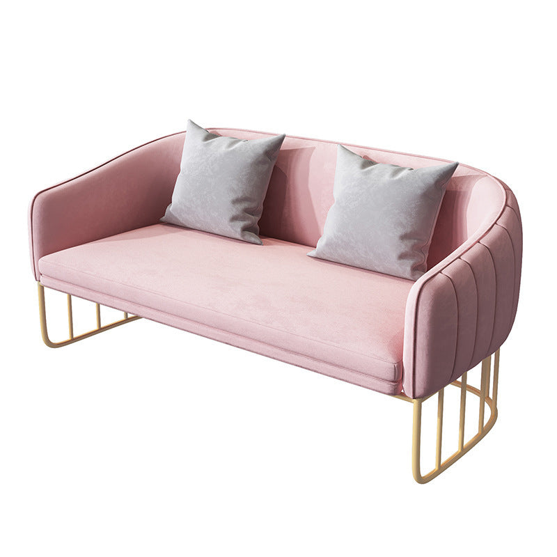Contemporary Tight Back Sofa with Tuxedo Arm and Metal Base for Living Room