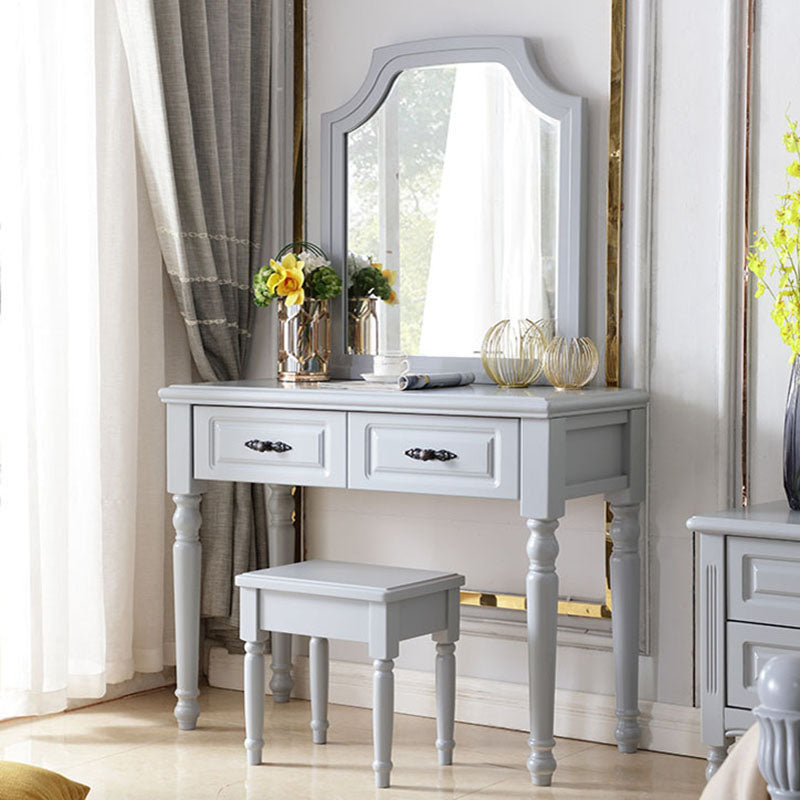 Bedroom Victorian Double Drawers Solid Wood Standing Make-up Vanity