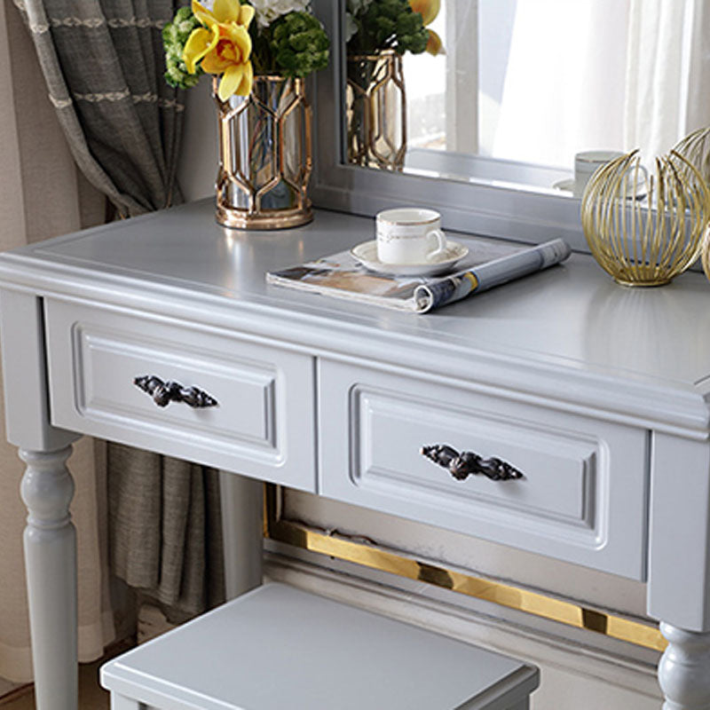 Bedroom Victorian Double Drawers Solid Wood Standing Make-up Vanity