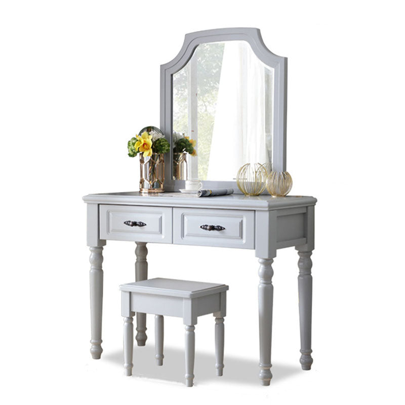 Bedroom Victorian Double Drawers Solid Wood Standing Make-up Vanity