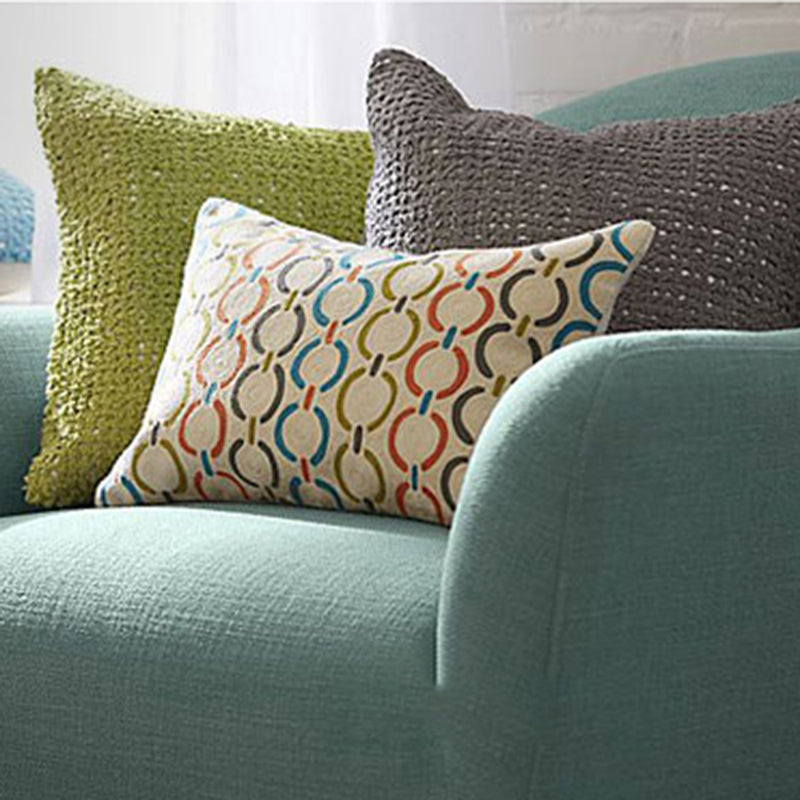 Contemporary 2-Seater 31.88" H Cotton Blend Flared Arm Loveseat
