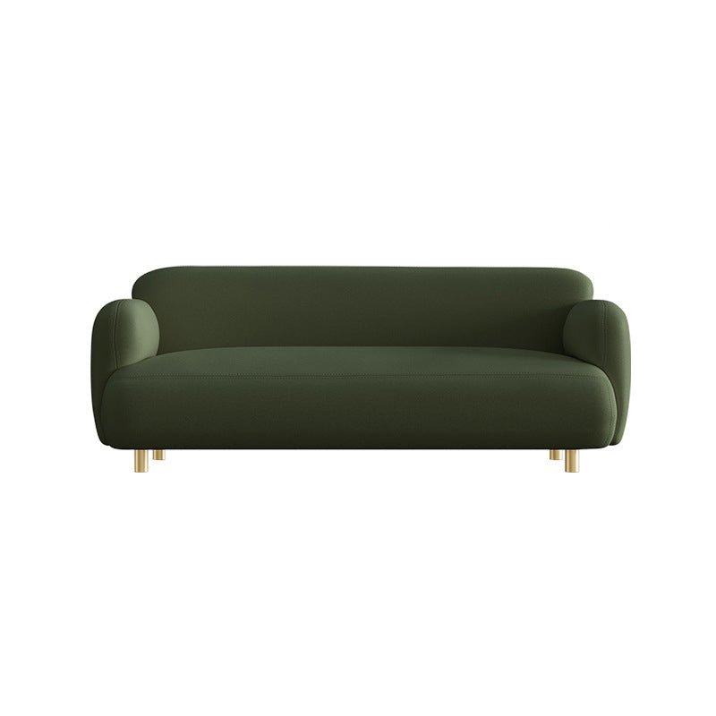 Contemporary 27.55" H Faux Leather Recessed Arm Sofa for Living Room