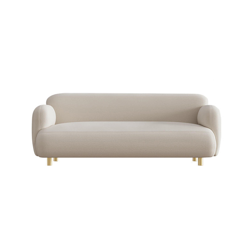 Contemporary 27.55" H Faux Leather Recessed Arm Sofa for Living Room