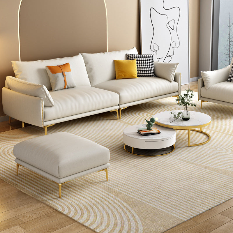 33.46" H Faux Leather 4- Seater Square Arm Sofa for Living Room