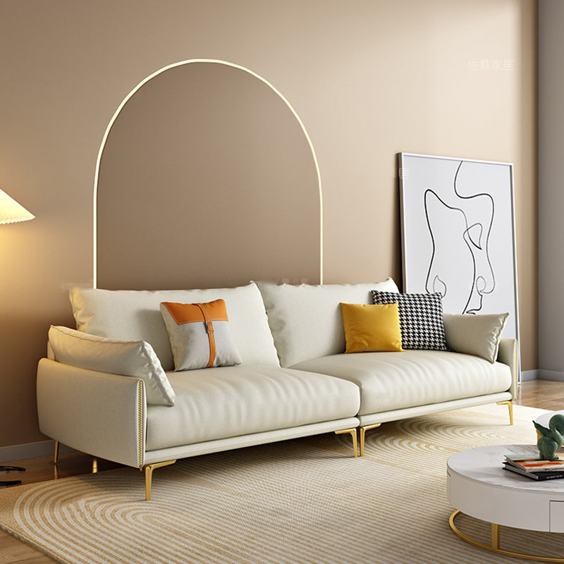 33.46" H Faux Leather 4- Seater Square Arm Sofa for Living Room