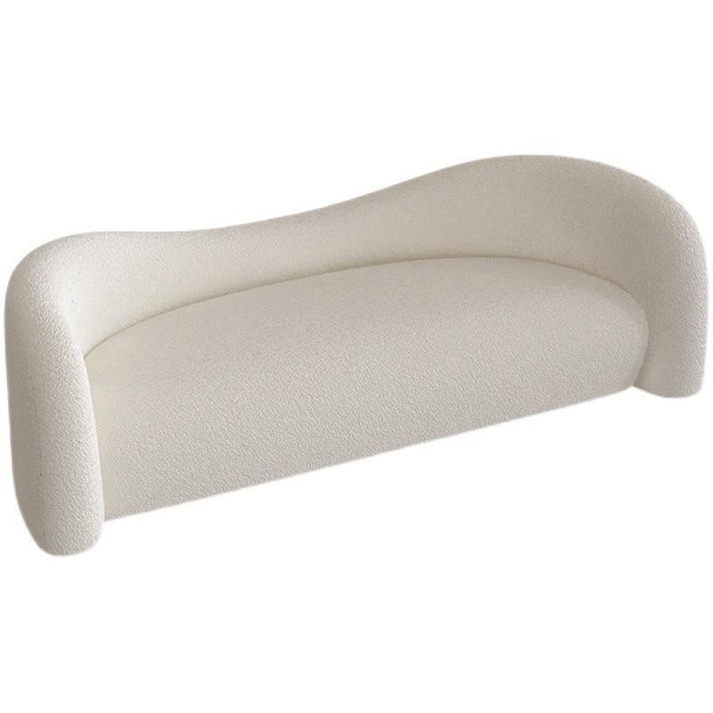Modern Simple Curved Sofa with Tight Back for Living Room in White