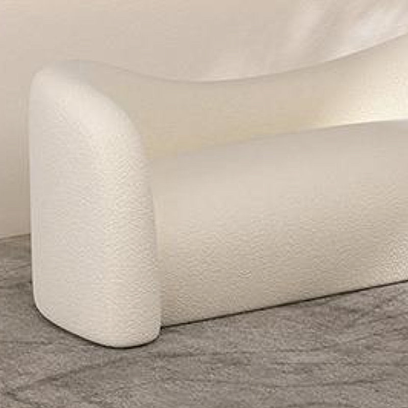 Modern Simple Curved Sofa with Tight Back for Living Room in White