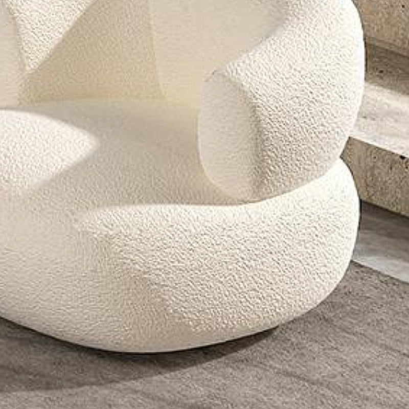 Modern Simple Curved Sofa with Tight Back for Living Room in White
