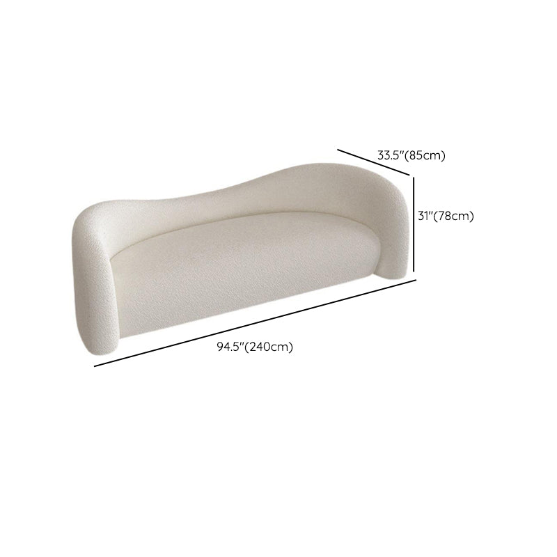 Modern Simple Curved Sofa with Tight Back for Living Room in White