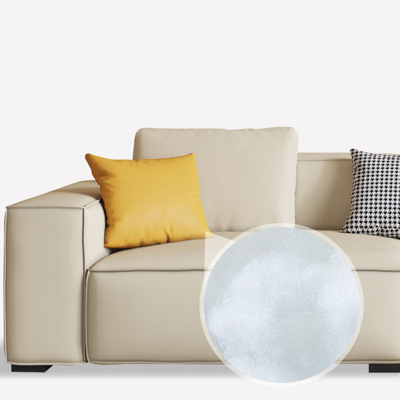 Contemporary 25.59" H Faux Leather Square Arm Sofa for Living Room
