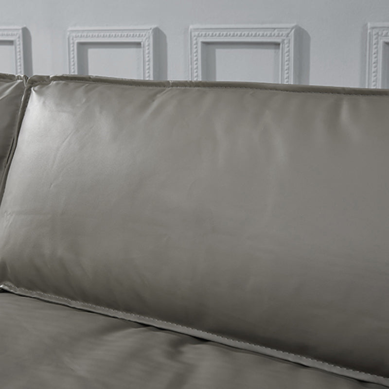 Modern 4-Seater 29.52" H Genuine Leather Pillow Top Arm Sofa