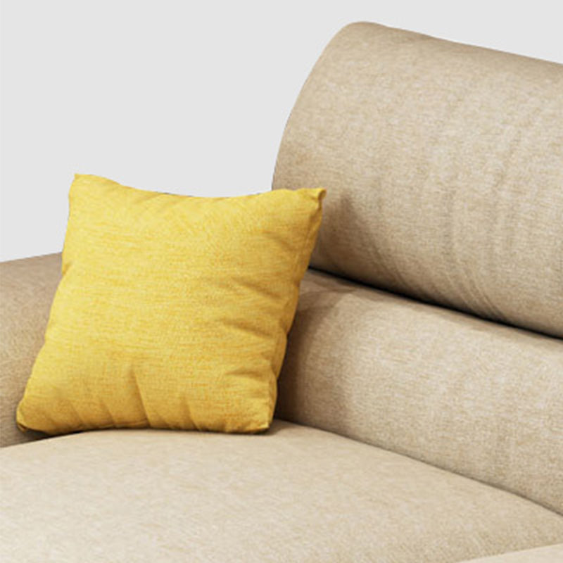 Brown 4-seat Linen Sectional Modern Style Slipcovered Sectional