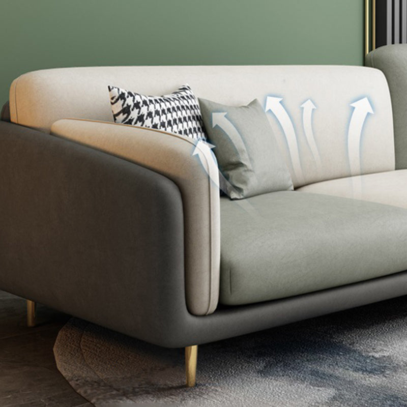 Contemporary 34.65" H Faux Leather Square Arm Sofa for Living Room