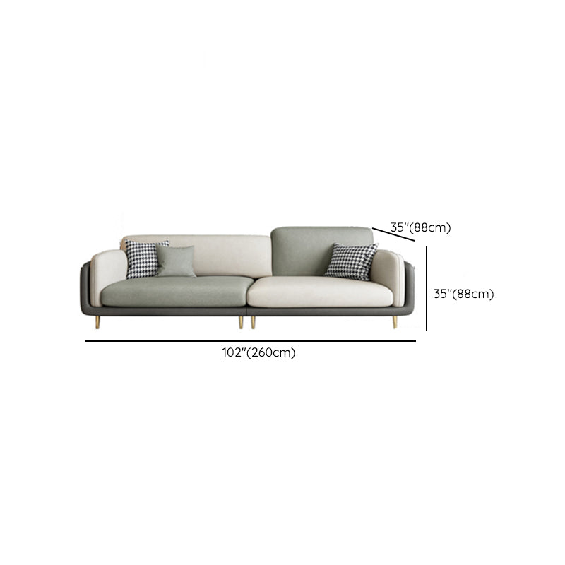 Contemporary 34.65" H Faux Leather Square Arm Sofa for Living Room