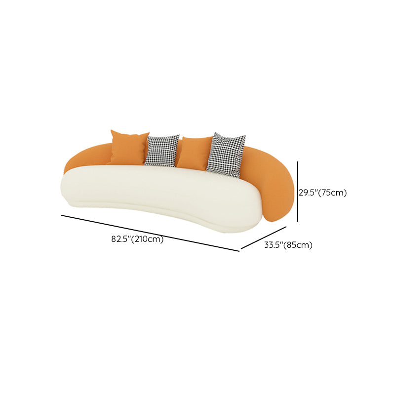 Contemporary Faux Leather Sloped Arm Sofa Tight Back Curved Sofa