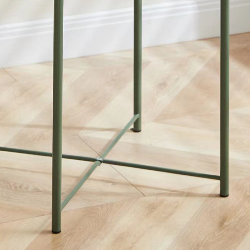 Mid-Century Cross Legs End Side Table Round Tray Top Corner Table