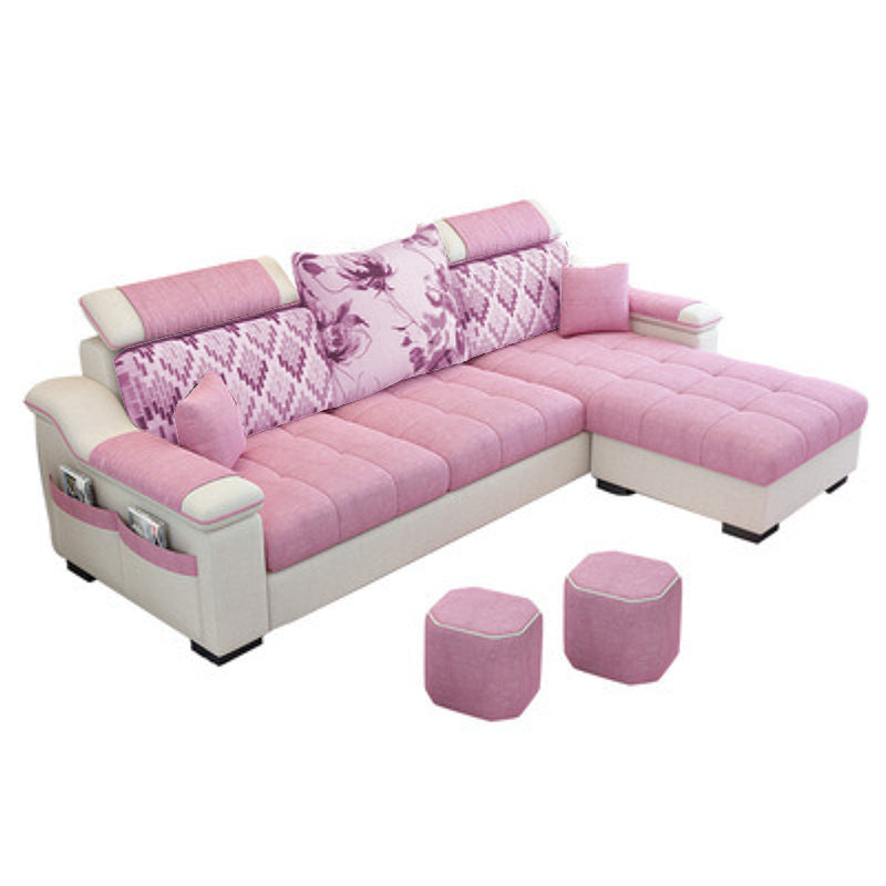 Modern Pillows Pillow Top Arm Living Room Fabric with Storage Seating