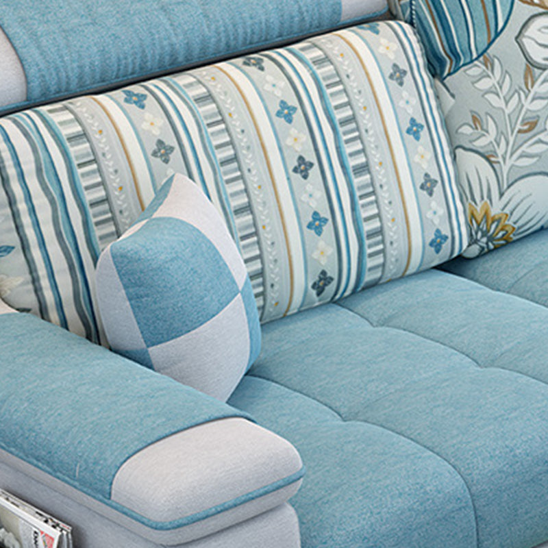 Modern Pillows Pillow Top Arm Living Room Fabric with Storage Seating