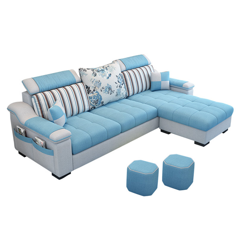 Modern Pillows Pillow Top Arm Living Room Fabric with Storage Seating