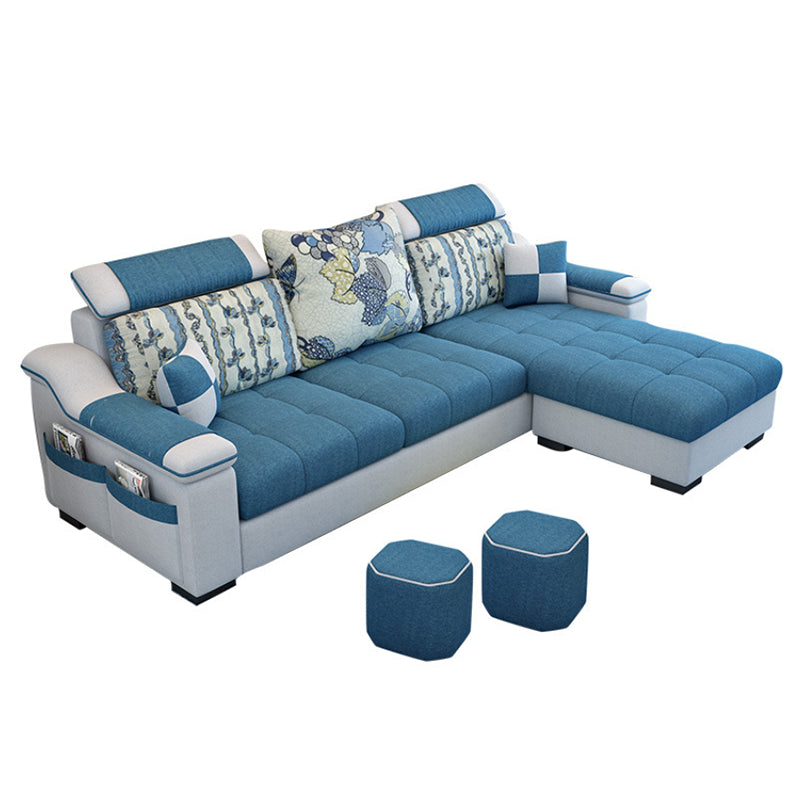 Modern Pillows Pillow Top Arm Living Room Fabric with Storage Seating