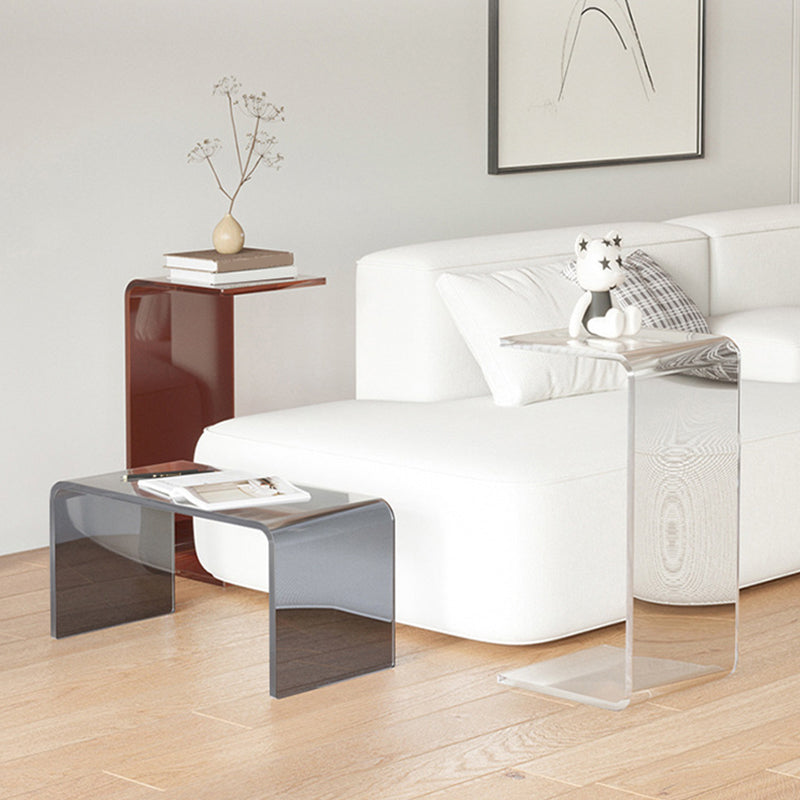 Modern Acrylic End Side Table Square Corner Table for Living Room