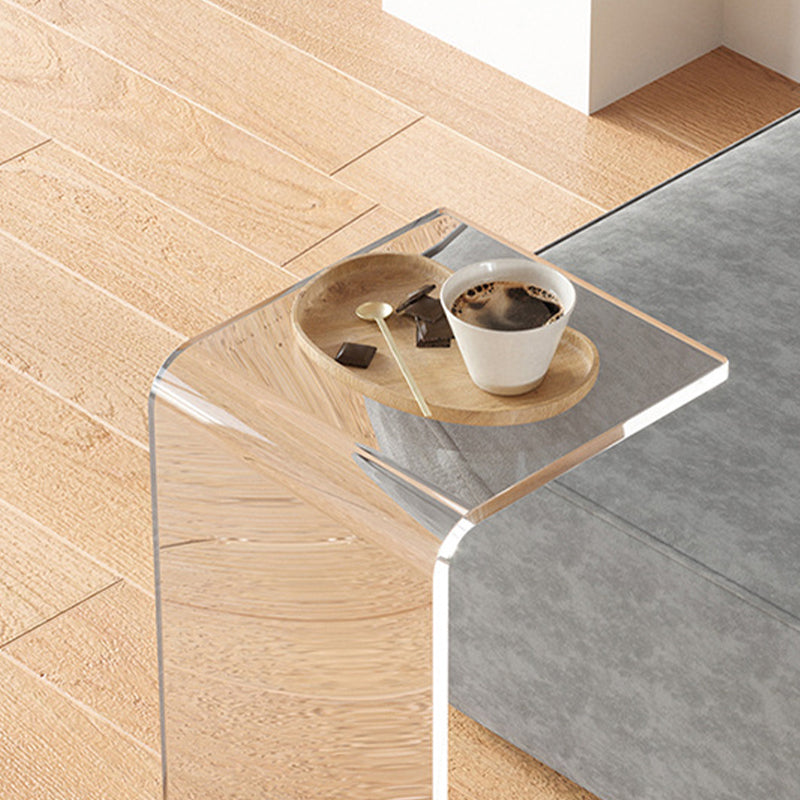 Modern Acrylic End Side Table Square Corner Table for Living Room