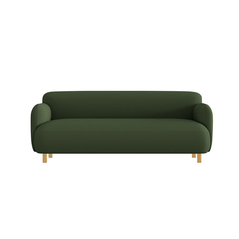 Contemporary Faux Leather Standard Sofa Square Arm Sofa for Living Room